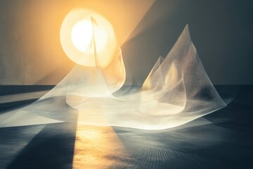 Poster - Abstract light interplay creates dynamic shapes and forms in a minimalist setting