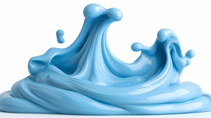 Poster - Abstract Blue Liquid Splash on White Background