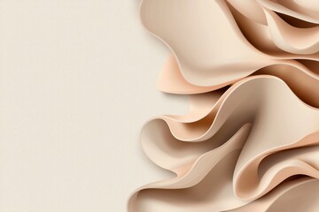 Aufkleber - Elegant beige waves, flowing curves in a soft, abstract background for design use