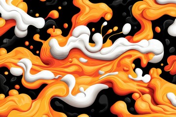 Aufkleber - Splashes of orange and white on black. Great for backgrounds or design elements