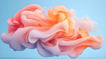 Poster - Abstract Colorful Smoke Swirls and Vapor on Blue Background