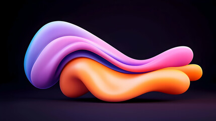 Poster - Abstract Colorful Spheres with Flowing Light and Gradient