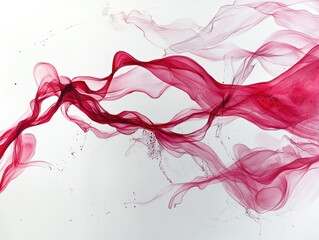 Poster - Abstract fluid art in shades of pink against a pristine white backdrop
