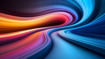 Aufkleber - Abstract Glowing Lines Background With Vibrant Color Waves