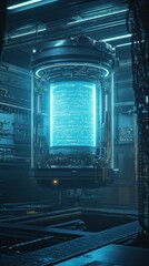 Poster - Futuristic energy storage unit with intricate technological components visualization