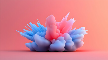 Poster - Abstract Pink and Blue Explosion of Light and Color Shards