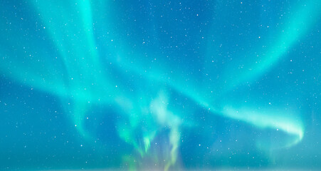 Wall Mural - northern lights or aurora borealis in the sky - tromso, norway