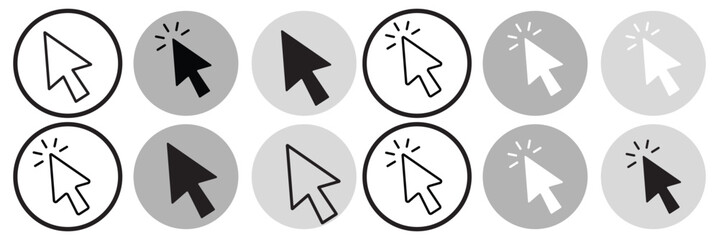Leinwandbilder - Click icon vector isolated on white background. Cursor icon. Computer mouse click cursor black arrow icons. pointer arrow