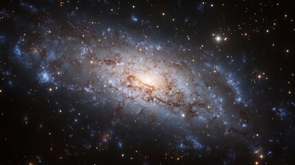 Poster - ghostly ultra-diffuse galaxy with faint stars scattered across a massive, dark expanse.