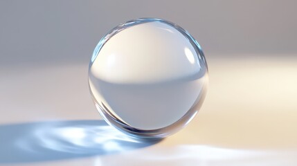 Poster - A glistening water droplet texture on a smooth glass surface, capturing the reflections of light.