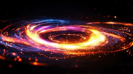 Poster - A glowing abstract energy vortex, swirling with intense colors and electric sparks.