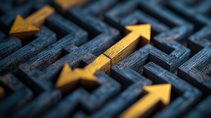 Poster - arrows arranged in a maze-like pattern, symbolizing decision-making and strategy.