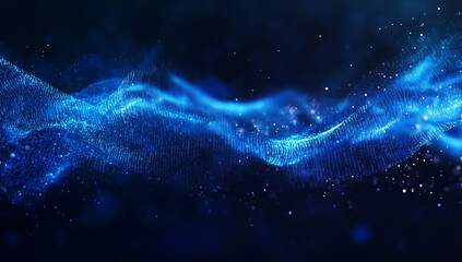 Fototapete - Blue binary data cyberspace background