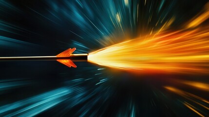 Poster - A high-speed motion blur effect behind an arrow, creating a sense of energy and speed