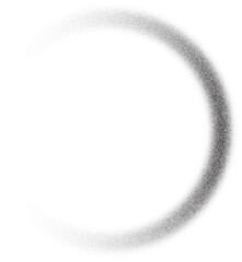 Poster - Dotted grainy circle. Stipple gradient texture. Dusty grunge round with fade effect. Circular sandy eclipse. Radial blurred abstract frame