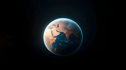 Wall Mural - glowing earth in dark space