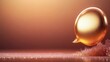 © tashechka - A shiny golden speech bubble is placed delicately on a reflective, sparkling surface, illuminated by a warm ambient light