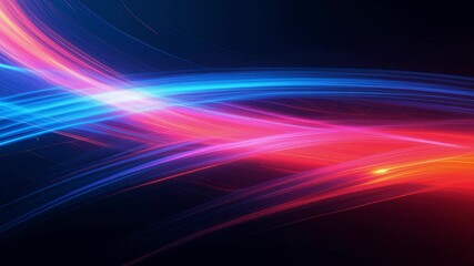 Fototapete - Dynamic abstract design with vibrant streaks, creating a modern and colorful visual effect on dark background