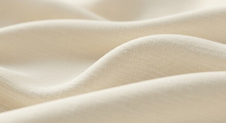 Poster - A close-up shot of soft, undulating, light-colored fabric with a subtle woven texture