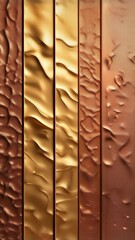 Fototapete - Dynamic ripple effects on metallic gold and copper surfaces with varied textures and patterns