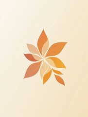 Aufkleber - Soft and warm floral logo design with stylized sun and blooming flowers against a pastel gradient background