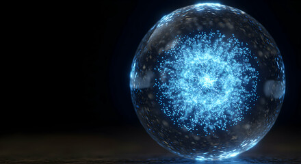 Poster - Glowing Blue Energy Sphere