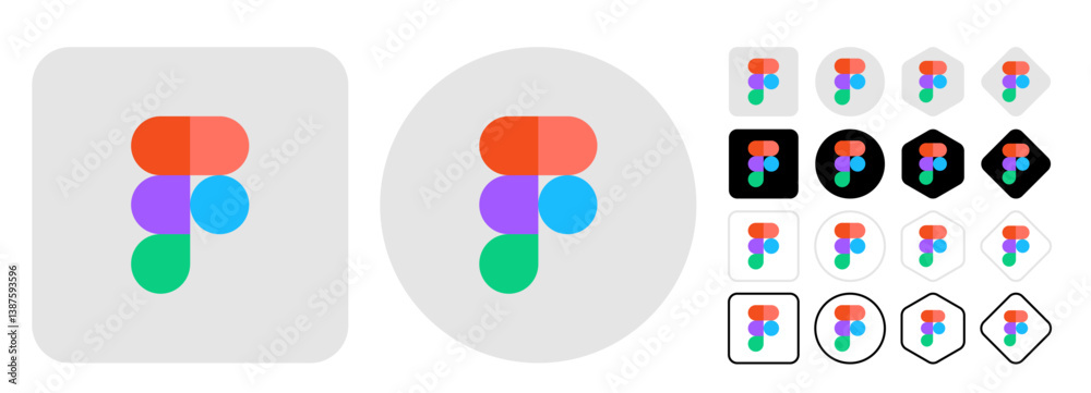 Стоковое векторное изображение «Figma logo icon logo set Png & vector ...
