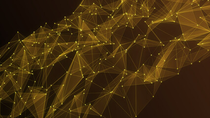 Poster - Colorful plexus pattern abstract background. Plexus background with moving lines and dots, abstract futuristic network background