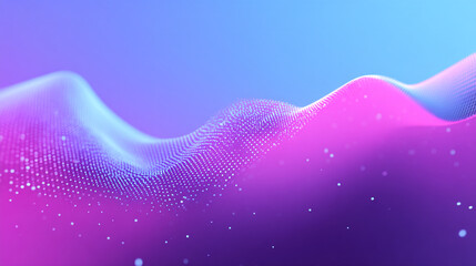 Poster - Abstract background with flowing lines and dots in shades of purple and blue gradient color scheme