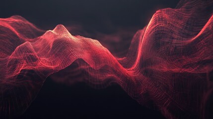 Poster - abstract red wave patterns creating a dynamic visual effect