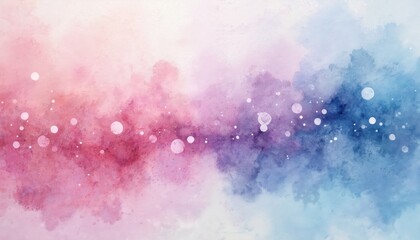 Poster - Abstract watercolor painting background with bubble textures. Pastel colors on textured paper. Soft tender washes, dot elements, artistic design for websites, banner, invitation.