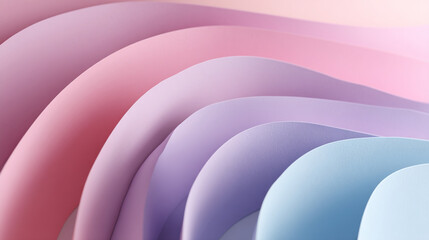 Poster - Abstract background with curved shapes in pastel colors of pink purple and light blue design element