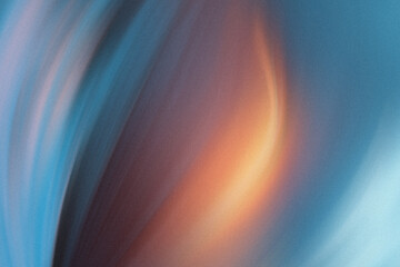 Poster - Abstract painting featuring a blend of blue orange and white colors creating a fluid and dynamic effect