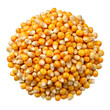 © RX100 - A golden heap of popcorn kernels ready for the popping, promising movie night fun against a stark white background.