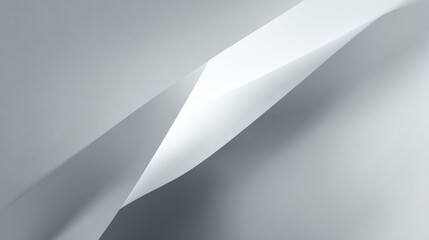 Poster - Abstract white paper with a folded corner creating a dynamic and minimalist composition design element