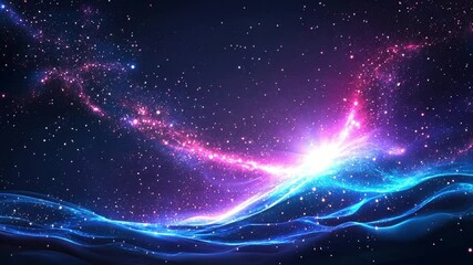Wall Mural - cosmic waves of vibrant colors in a starry galaxy