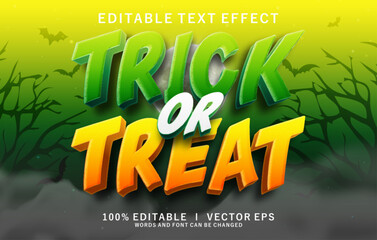 Aufkleber - trick or treat  3d vector text effect with modern style design