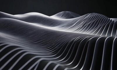 Wall Mural - seamless animation of geometric polygons flowing in black shades to create intricate dynamic pattern