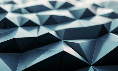 Wall Mural - seamless background of geometric polygons in varying shades of black flowing smoothly to form dynami