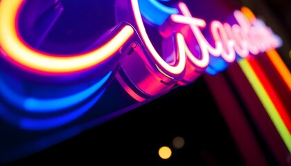 Wall Mural - neon sign with the word genius on it