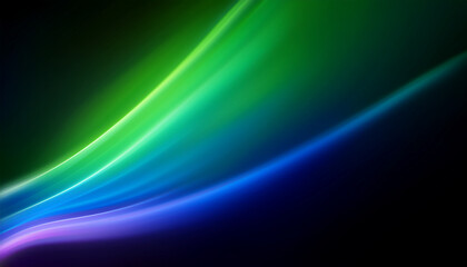 Wall Mural - Blurred abstract chartreuse-blueviolet green, purple color neon light, gradient, neon, background, overlay, texture, radiance, glow, soft, dark, black, empty, space, blur, color, illustration.