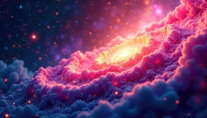 Wall Mural - fluid swirling nebula, cosmic intro screen, stylish and colorful, bright, graphic, seamless