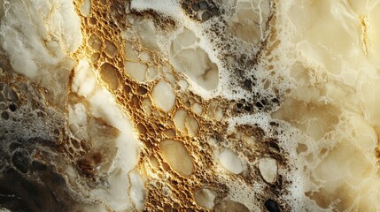 Poster - Close-up of onyx stone with brown, gold, and white patterns.