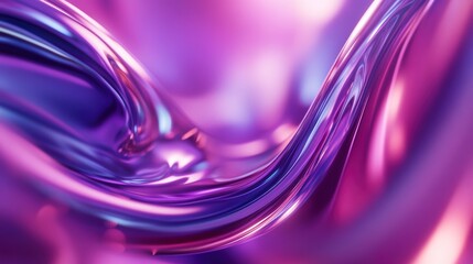 Poster - Abstract purple and pink liquid swirls with metallic sheen and iridescent highlights.