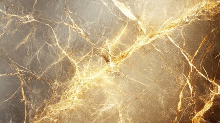 Poster - Close-up of luxurious golden and gray marble texture with intricate veining.