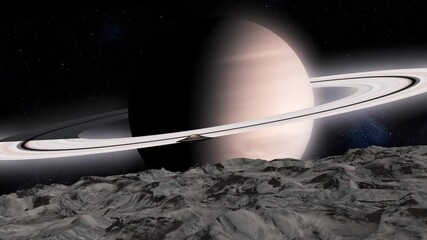 Wall Mural - alien space ship heading planet saturn, 3d rendering