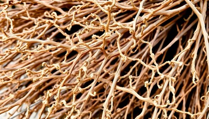 close up view of a straw umbrella