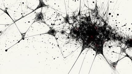 Leinwandbilder - Abstract black network structure on white background.