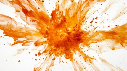 Poster - Abstract orange explosion on white background.