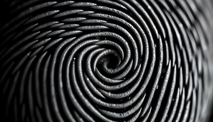 Wall Mural - black and white photo of a spiral design